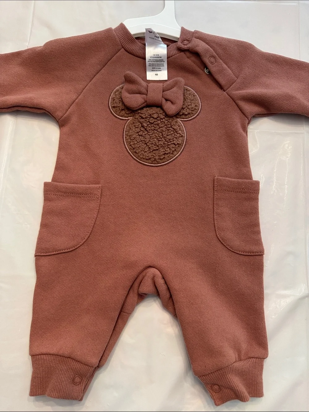 Disney Baby Mauve Minnie Mouse One-Piece Bodysuit with bundle